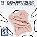 Zober Velvet Hangers 50 Pack - Heavy Duty Black Hangers for Coats, Pants & Dress Clothes - Non Slip Clothes Hanger Set - Space Saving Felt Hangers for Clothing