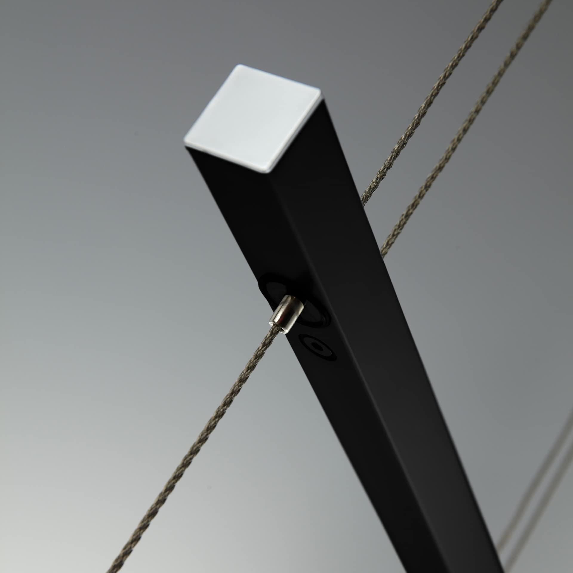 B.K.Licht Lámpara LED de techo colgante de metal y cristal auténtico, altura y luminosidad regulables, 20 W, 1600 lm, 3000 K, índice de protección IP20, color negro