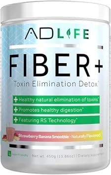 Project AD Fiber+ Vegan Fiber Supplement Powder, Supports Gut Health and Digestive Regularity Strawberry Banana, 16.4 oz