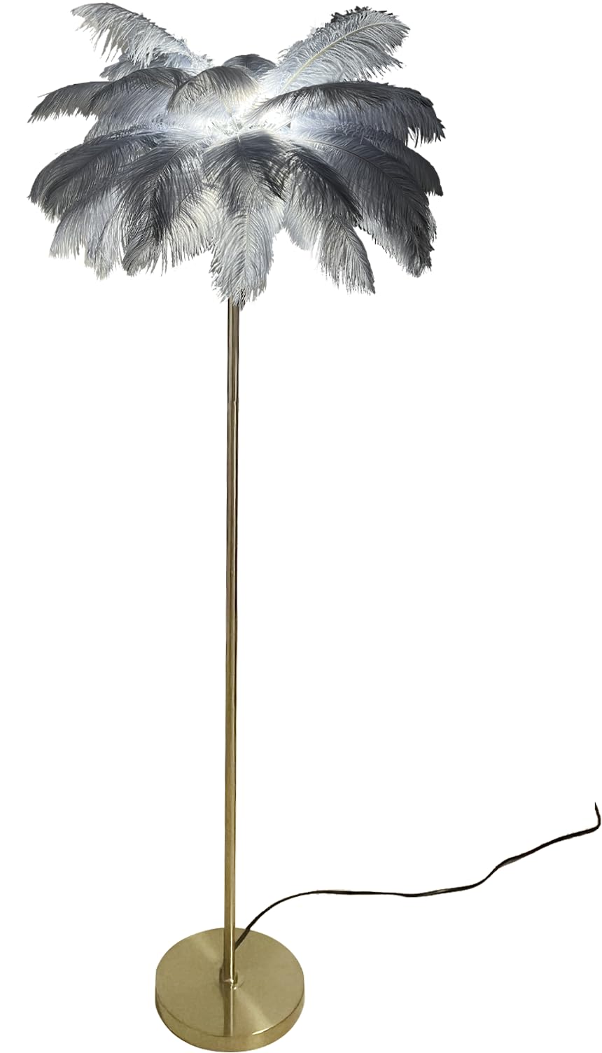 Lámpara de Pie LED Feather para dormitorio, con interruptor, regulable, bombilla G4, para salón, 160 cm.