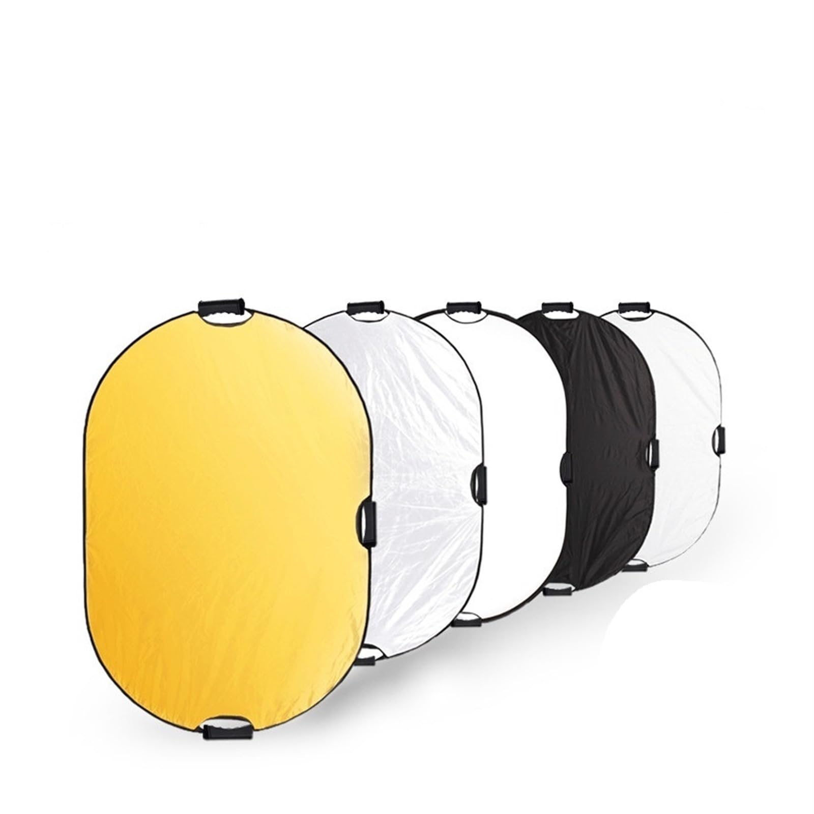 Fotografía con Reflector de luz 5 en 1 tamaños múltiples Plegables del difusor de la luz Reflector fotografía(60X90cm Handle Gold)