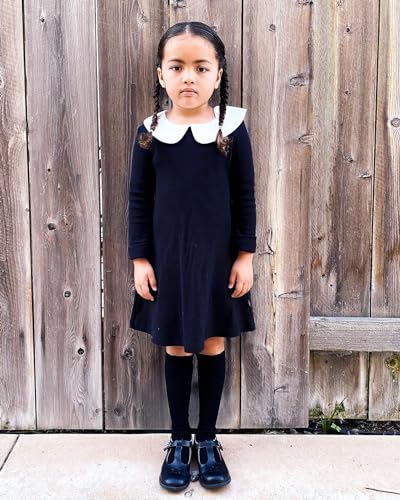 Image of City Threads Girls' 100% Cotton Long Sleeve Dress - Active Kids School, Playing, Parties - Made in USA