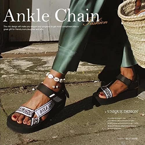 Chaioe Boho Anklet Silver Crystal Anklet Bracelets Beaded Foot Chains for Women and Girls