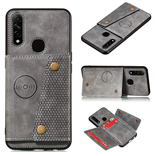Funda para OPPO A8,con Ranura para Tarjeta Funda para OPPO A31 2020 CPH2015 CPH2073 CPH2081 CPH2029 CPH2031 PDBM00 Funda Carcasa Case Grey