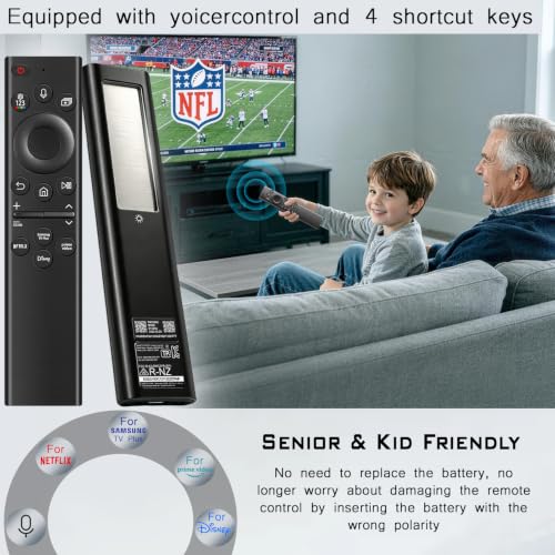 Image of for Samsung Frame Smart TV Remote Replacement: Solar Powered USB-C Fast Charge, 6-12 Months Battery Life, Voice Bluetooth Controller Compatible with Samsung 2020-2025 Neo QLED 4K Smart TVs