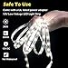 GUOTONG White Dimmable Led Light Strip - 6000K Bright Daylight White Tape Lights 12V 16.4 FT Clear Rope Lighting Strips Kit SMD 2835 Bright 300 LEDs for Under Cabinet Bedroom Kitchen Mirror Closet