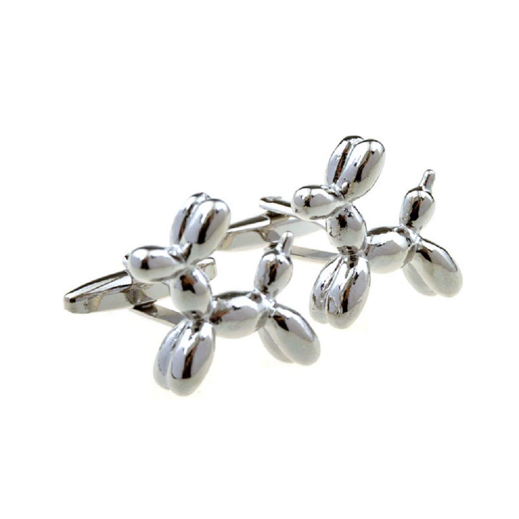 mrcuff Balloon Dog Puppy Pair Cufflinks in a Presentation Gift Box & Polishing Cloth, Microfiber, crystal-picture-15