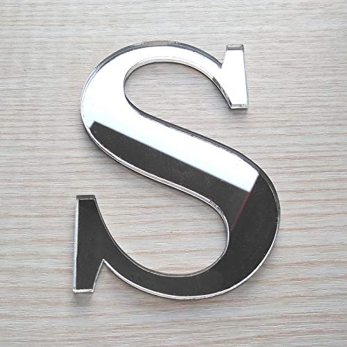 Lettres Miroir Adhésif - Lettre S - Hauteur 10 cm - Initiale Autocollante - Alphabet miroir - Décoration Plexi Miroir - Alphabet 26 Lettres