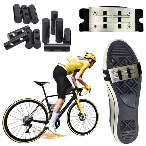 Bicycle Cycling Shoe Cover Sole Flint Friction Spark Boot Pad Sport Footwear Sliders Plate E-Bike Accessory Outdoor Tool (1*Shoe Cover + 4*Flint Pad)
