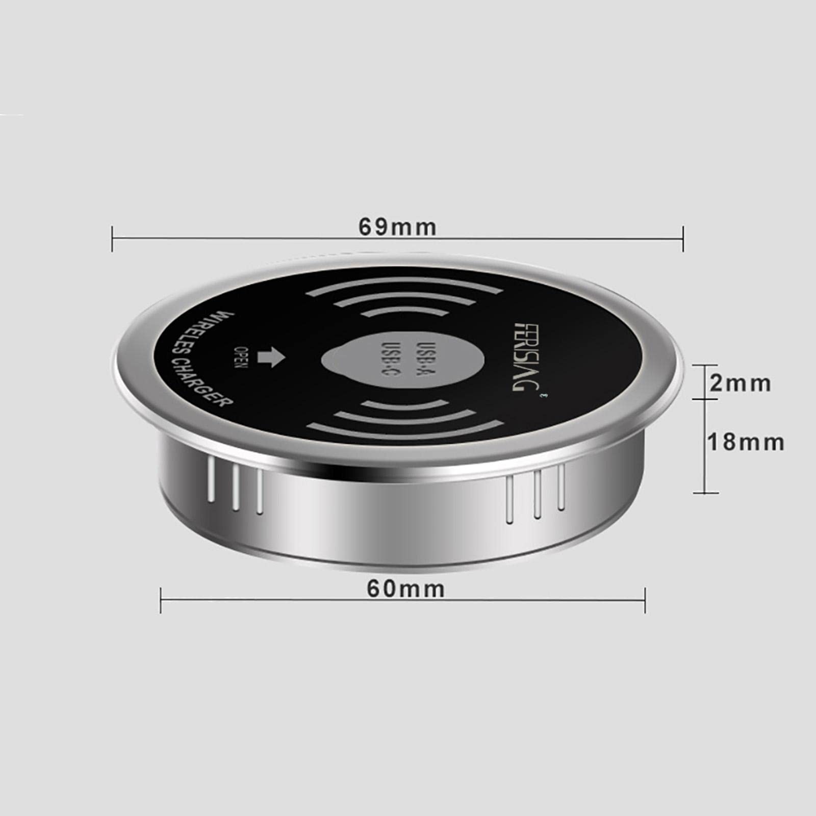 Milageto Inalámbrico de Escritorio Base de Carga Rápida Estación Integrada con Tecnología de Protección Inteligente y Puertos USB Adecuados para, 5W