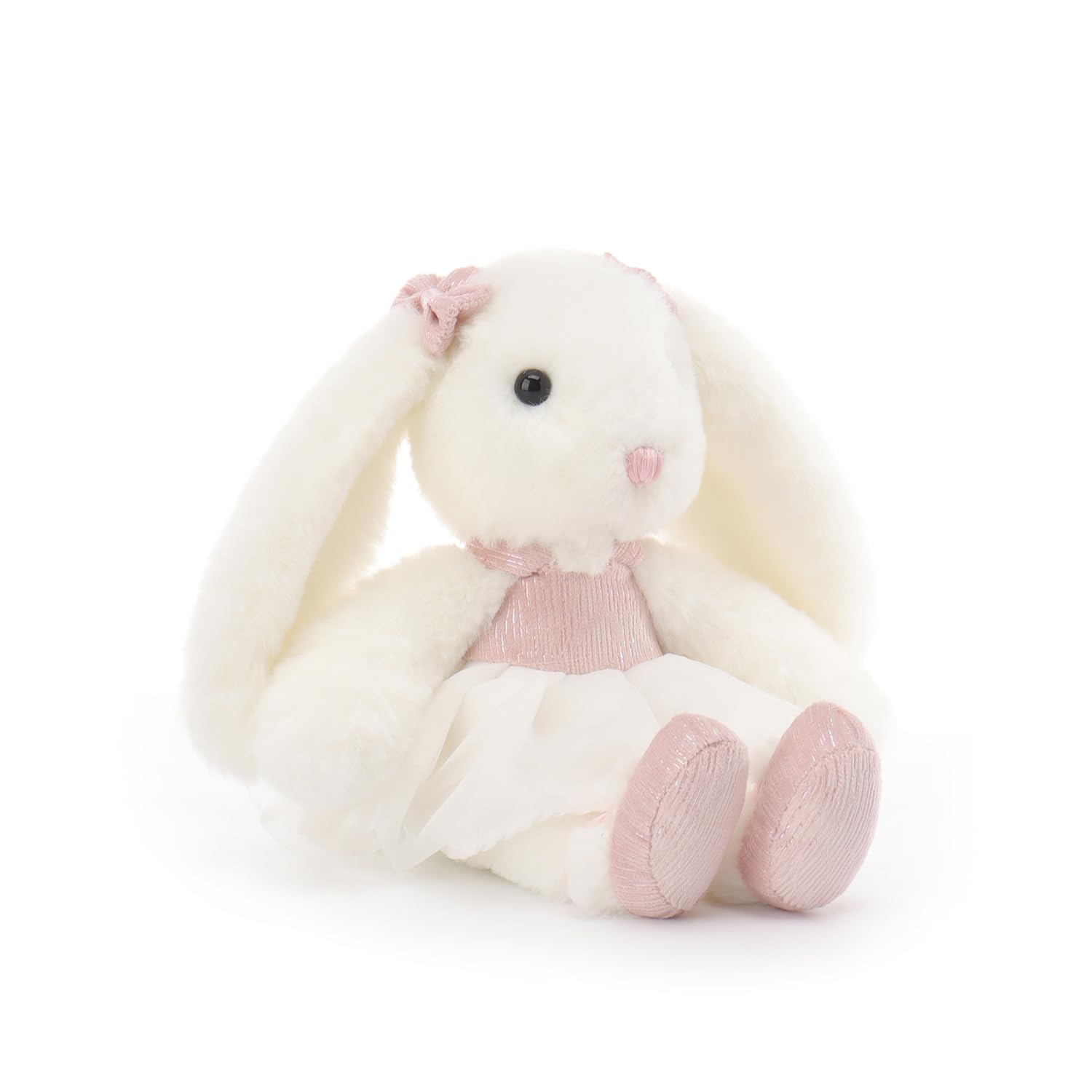 Apricot Lamb Pink Ballet Rabbit Bunny Plushies Stuffed Animals for Baby Girl and Boy Soft Cute Plush Toys for Kids 6.7 Inches - Image 2