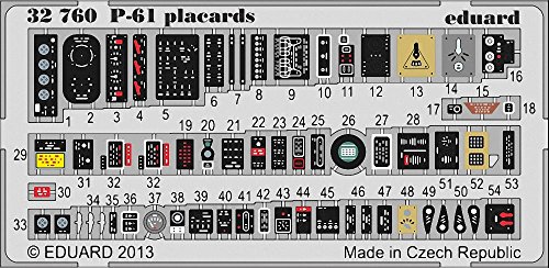 Eduard Photoetch 1:32 P-61 Placards photodécoupe pour maquette avion