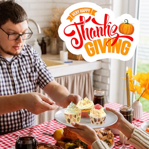 Image of 600 Pack Fall Cupcake Liners Thanksgiving Cupcake Wrappers Disposable Baking Cups Muffin Liners for Birthday Party Fall Themed Party Supply Decor (12 Styles)
