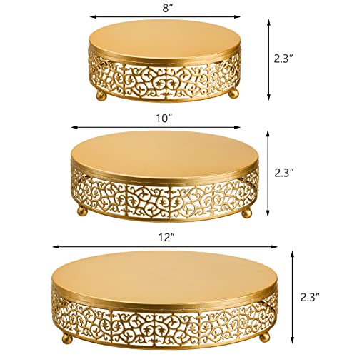 Hedume 3 Pack Cake Stands, Metal Cake Stands, Dessert Display Cupcake Stands, Cupcake Pastry Candy Display Plate for Wedding, Event, Birthday Party - Image 4