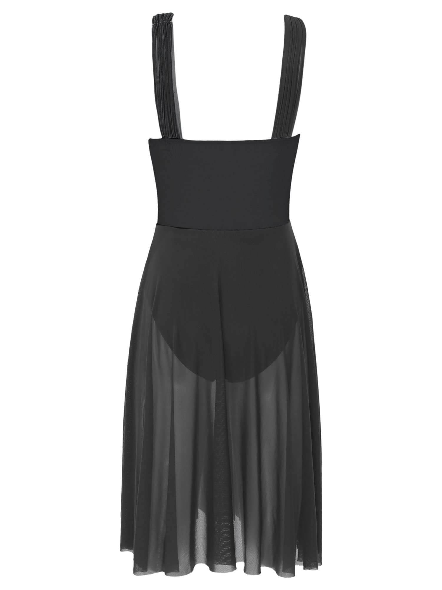 IEFIEL Robe Justaucorps Danse Contemporaine Femme Lyrique Adultes Tunique Danse Patinage Artistique Performance Taille M Longueur Genou