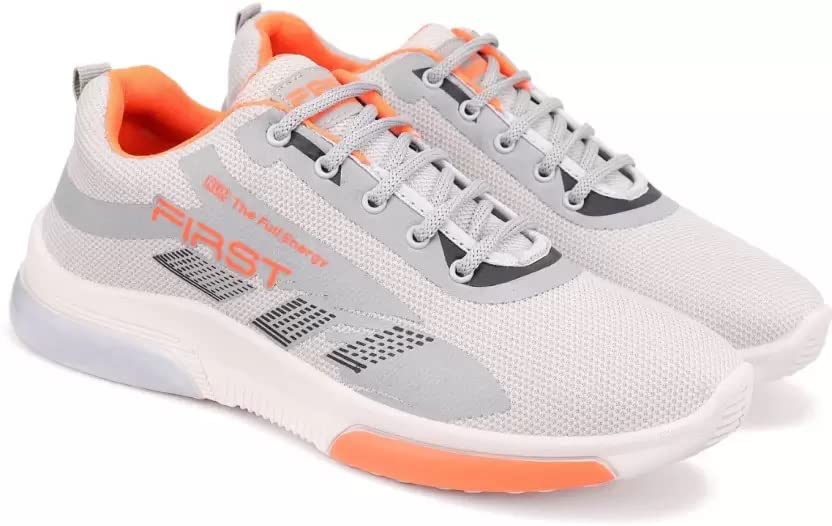 Image of Sports Shoes for MenStylish Sports Shoes for MenLace-Up Lightweight Grey Shoes for Running, Walking, Gym,Trekking and Hiking Shoes-PKMBBB 1010-7(234) M