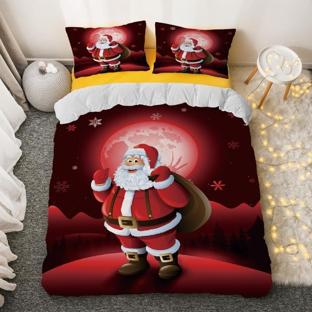 Funda nórdica cama 90 Claus roja antiarrugas para solucionar las frías noches de invierno infantil
