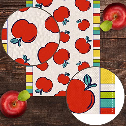 Back To School Table Runner Apple First Day Of School Kids Students Party Classroom Kitchen Dining Room Home Decoration #TOP4