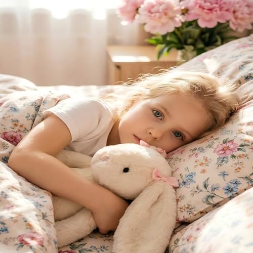 Image of FADFAY Full Muslin Cotton Multicolor Floral Sheet Set, Soft Breathable Lightweight Sheets for Dorm, Kids Room or Guest Bed with Fitted Sheet, Flat Sheet & Pillowcases