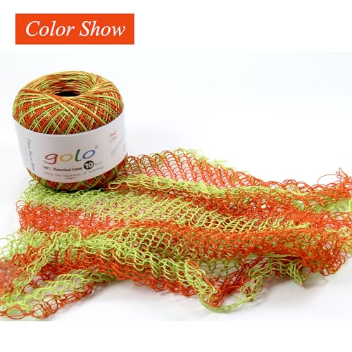 Image of golo Crochet Thread Size10 Yarn for Hand Knitting Lace Thread Orange Yarn D09