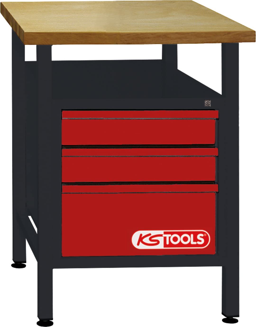 KS Tools 865.0010 Banco de trabajo profesional con 3 cajones, 840x600x600mm