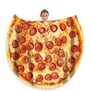 moonysweet Pizza Blanket for Adult and Kids Novelty Food Blanket Adult Size Funny Realistic Throw Blanket Fuzzy Fleece…