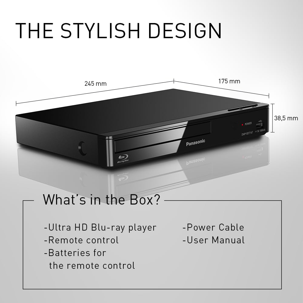 Panasonic Lettore Blu-ray 3D Full HD, Nero, DMP-BDT167AG