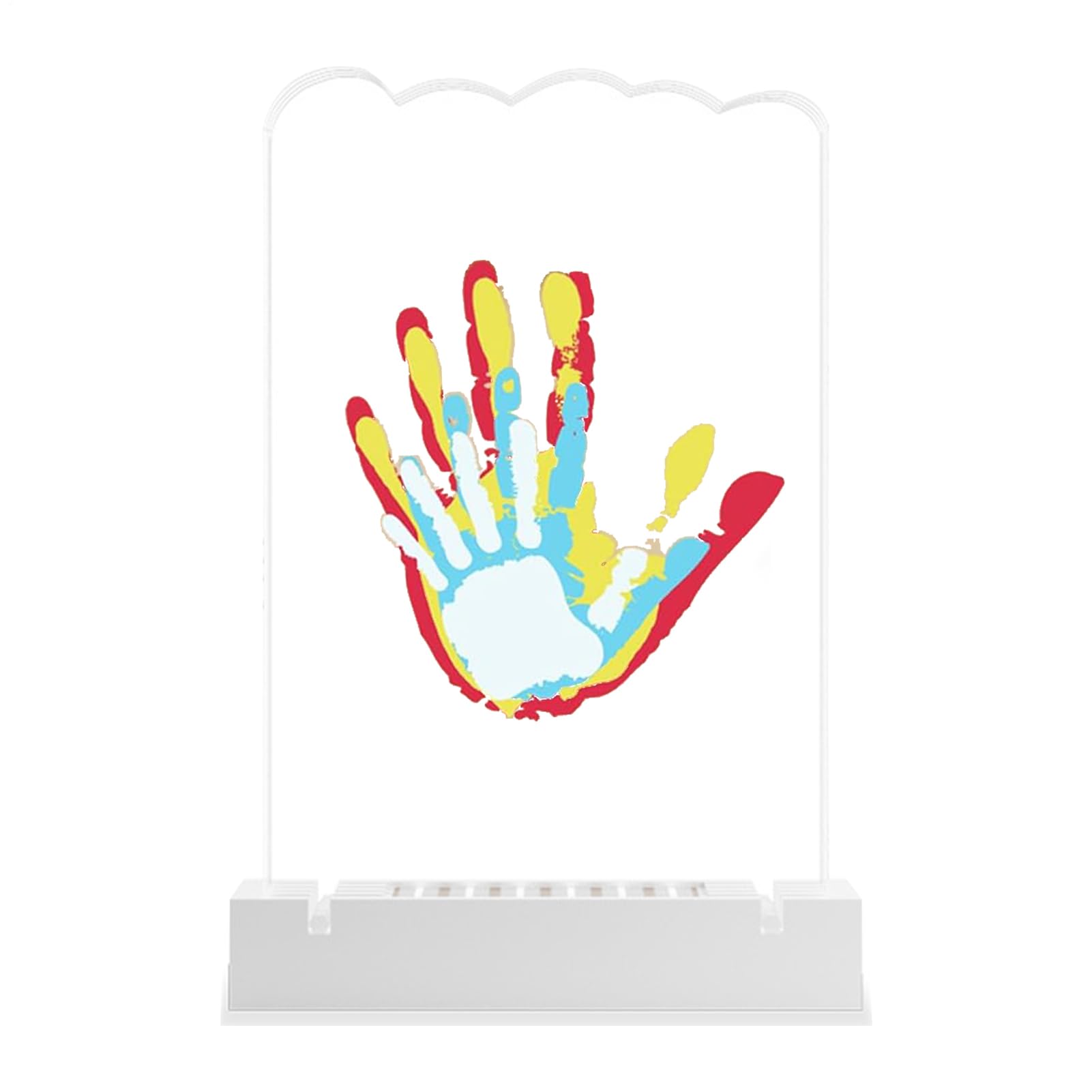 Kit di impronte di mani e piedi per bambini, cornice per foto con impronta di mano familiare, cornice per foto souvenir, souvenir artigianale trasparente con vernice sicura per i più piccoli, | acrilico ricordo per la decorazione della camera da soggiorno