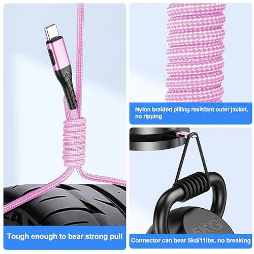 Image of Durcord USB C Cable,2Pack 6ft Fast USB Type C Charging Cable for Android /Phone /Pad /Laptop, Type C Charger Braided USB Cable Compatible with iPhone 15 Pro /Plus /Max /Android /Phone /Pad Rose Gold