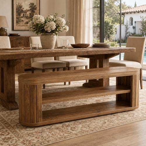 Tribesigns-472-3-Tier-Entryway-Bench-with-Shoe-Storage-Farmhouse-Wooden-Foyer-Bench-with-Adjustable-Foot-PadsEnd-of-Bed-Bench-for-Hallway-Bedroom-Entryway-Brown
