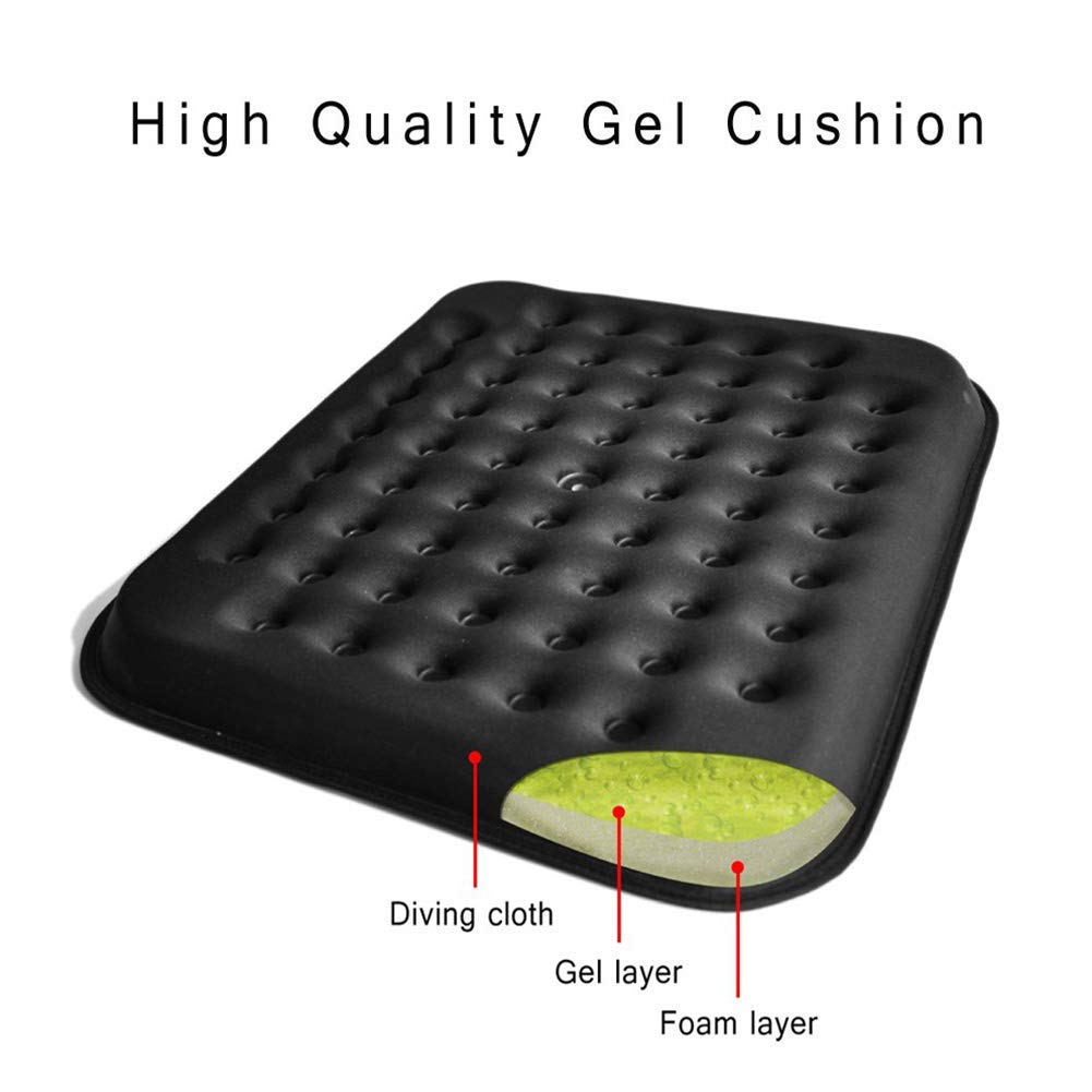 Cojín ortopédico de espuma de gel mejorado para silla de ruedas y uso en la oficina, cojín de gel para alivio de presión para apoyo antiescaras
