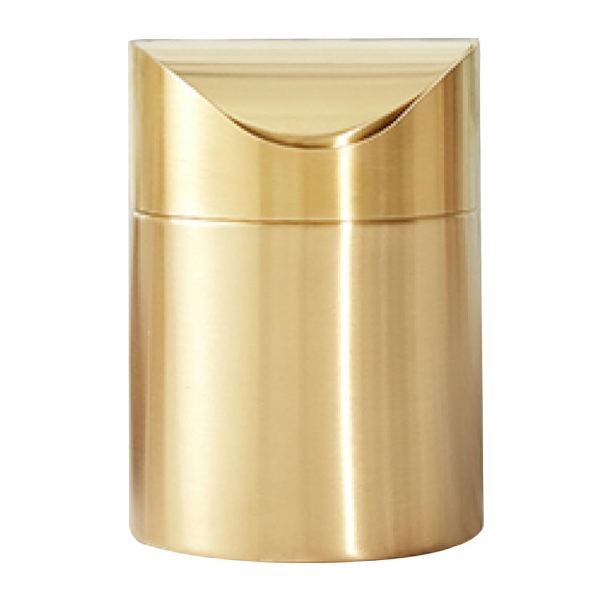 NUOBESTY Mini Poubelle de Bureau en Inox Doré avec Couvercle Corbeille à Papier Compacte pour Bureau et Voiture Poubelle de Table Multifonction pour Petits Espaces Recyclage et