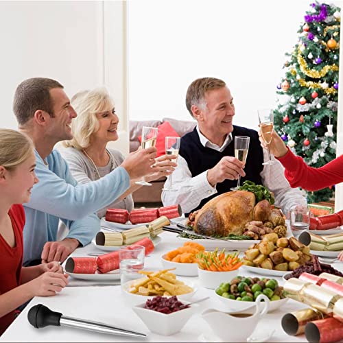 Foto von SVUPUE Marinierspritze, Edelstahl Fleischspritze, BBQ Bratenspritze, mit 2 Nadeln und Reinigungsbürste, für Küche, Kochwerkzeuge, Schwarz