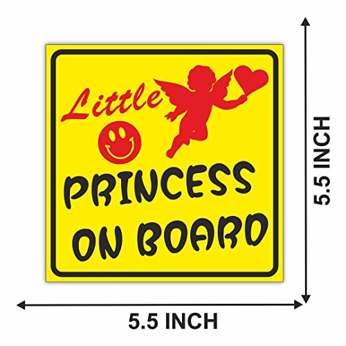 Image of CVANU Little Princess on Board Kid's Safety Sticker for Car Pack of 2, Size(5.5inch X 5.5inch) cv4