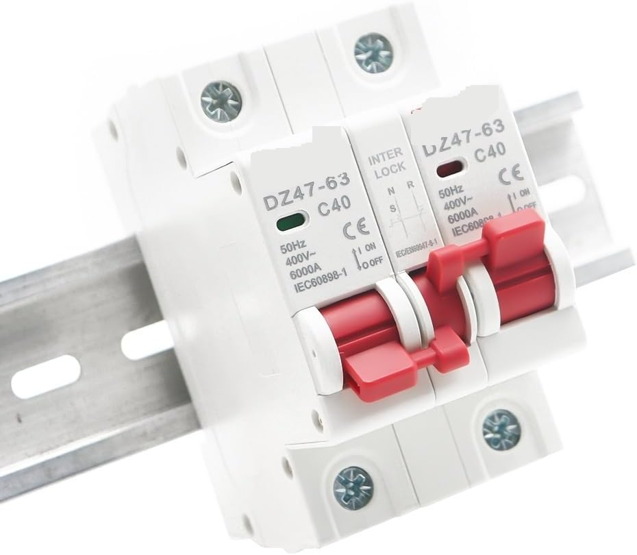 AC MCB Short Circuit Protection Overload Protection Dual Power Manual Conversion Interlock Circuit Breaker Rail Isolation Switch(1P,20A)