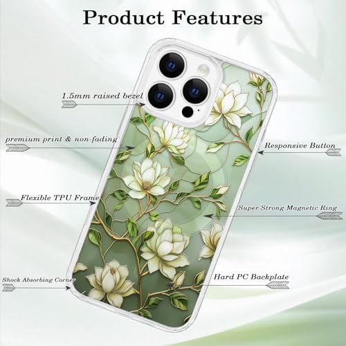 Coque iPhone 16 Pro fleurie transparente compatible MagSafe rigide et souple - 5