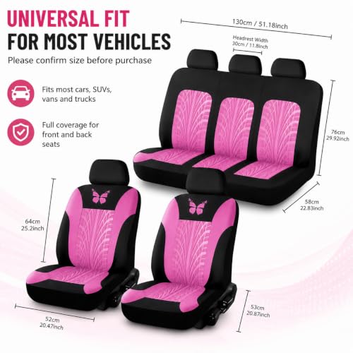 Fundas de asiento de coche para tu RAV4 2010-2025: confort antideslizante y un toque rosa único 5