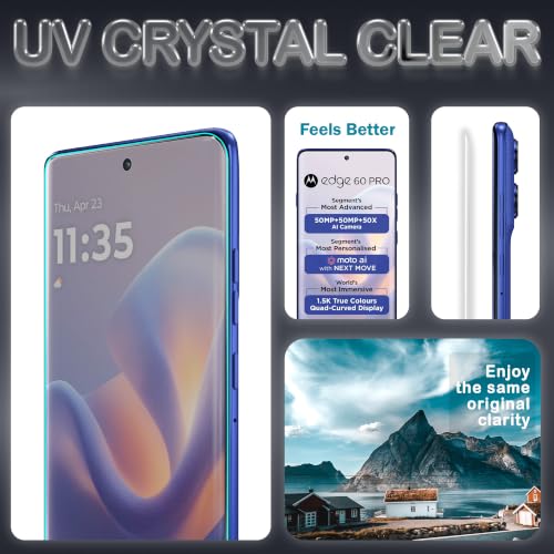 Image of FIRST MART Matte UV Tempered Glass for Motorola Edge 60 Fusion, Motorola Edge 60 Pro & Edge 60 | Anti-Glare Curved Screen Protector, 9H Scratch Resistant, Fingerprint Compatible, Case-Friendly | Pack of 1