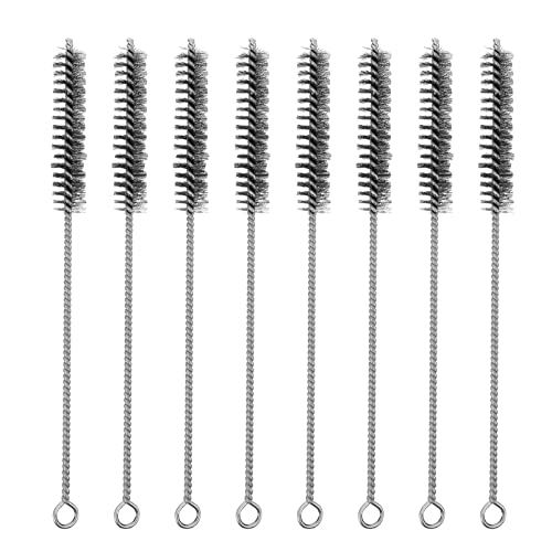 POPETPOP 8pcs Stainless Steel Tube Sweep Cleaning Brush Flexible Chimney Cleaning Tool for Paint Removal for Narrow Pipes and Parts