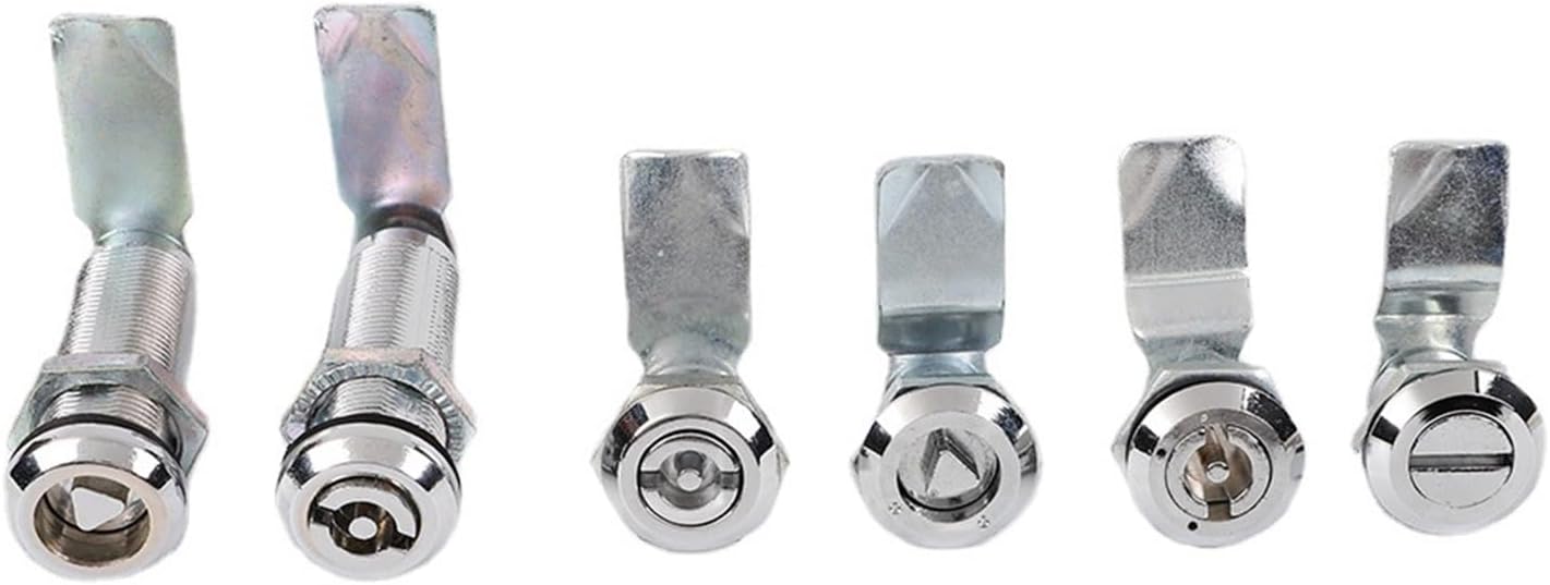 3PCS JK600 Triangular Lock, Carriage Lock, Tongue Lock, Outdoor Distribution Box Cylindrical Lock, Cabinet Hexagonal Lock, Subway Lock(One Word Lock Cylinder)