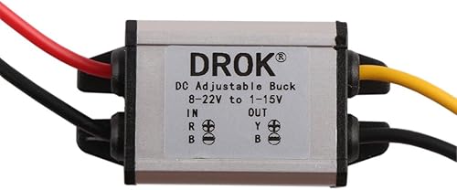 Miniatura 7 de DROK Convertidor de voltaje de CC a CC impermeable regulador de voltaje 8-22V a 3-15V 5V 12V 3A salida ajustable transformador de fuente de