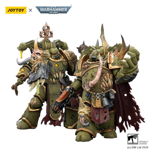 Image of JOYTOY Warhammer 40k Death Guard Plague Marine and Champion Action Figure
