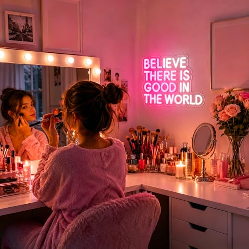 Image of Believe There is Good in the World Neon Sign Led Neon Light Signs for Wall Decor Light Up Sign for Birthday Party Club Gift