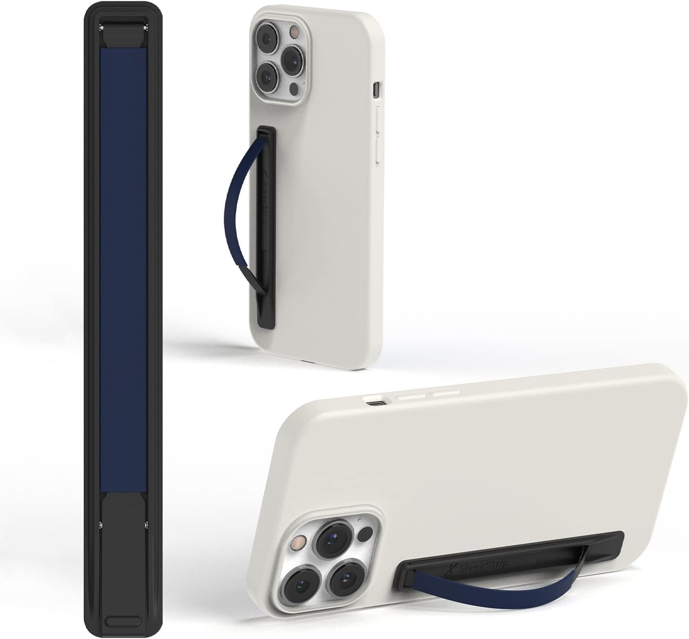 SleekStrip Phone Grip, Ultra Thin Cell Phone Grips Finger Holder Kickstand for Back