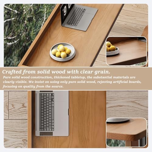 Narrow Solid Wood Bar Table, Tall Counter with Edging, Modern Design for Balcony or Rest Area, 120x40cm (47.2x15.7in) with Chairs Included