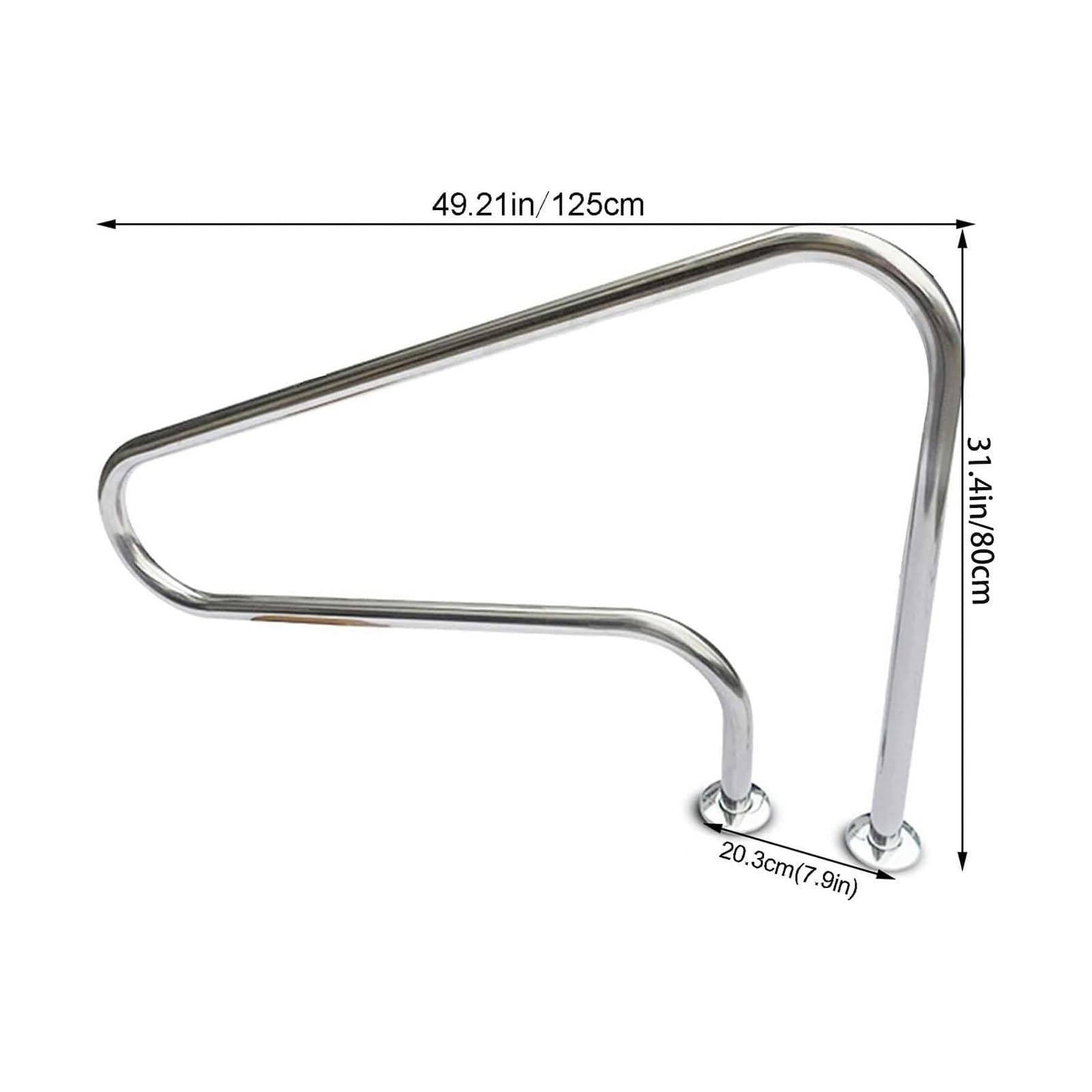 1 Uds Barandilla De Piscina Barandilla De Piscina, Mango De Seguridad De Barandilla De Piscina De Acero Inoxidable, Adecuado For Piscina De Parque Acuático (Size : Thick 1.0 mm)