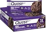 Quest Nutrition Double Chocolate Chunk Protein Bar, High Protein, High Fibre, Low Sugar, Keto Friendly, 20g Protein, 1g Sugar, 12ct
