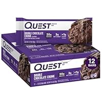 Quest Nutrition Double Chocolate Chunk Protein Bar, High Protein, Low Carb, Gluten Free, Keto Friendly, 12 Count