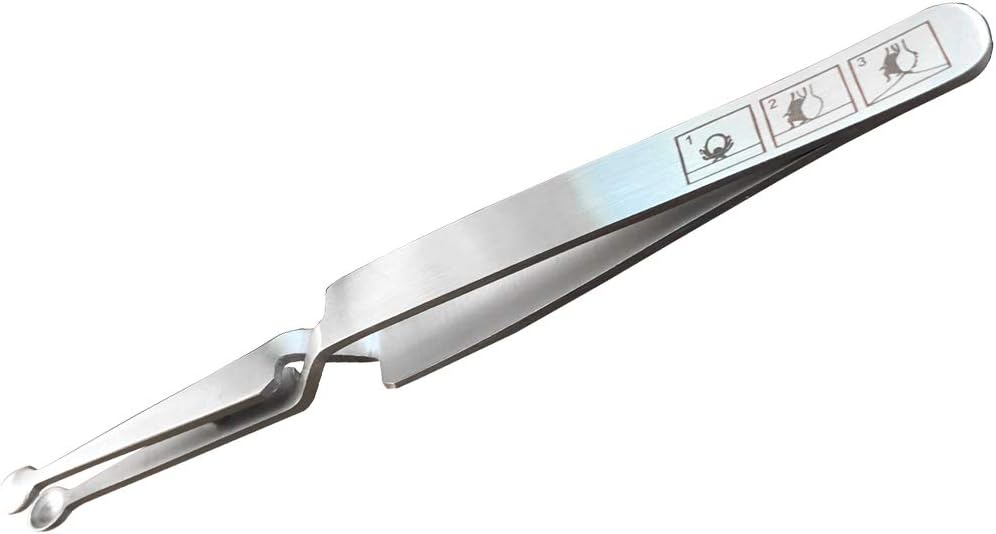 REMOS Tick Remover with Spoon Shaped Tips Made of Stainless Steel for Animals