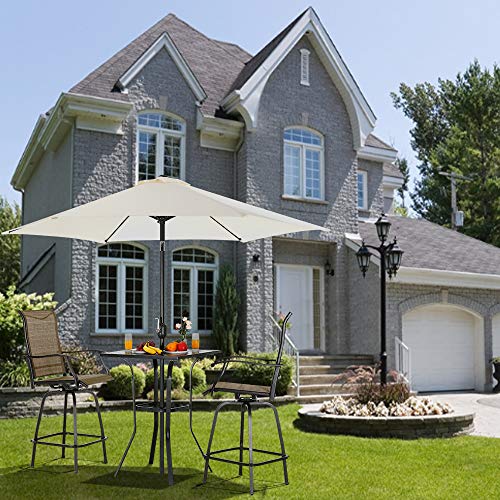 EMERIT Outdoor Patio Bar Height Table Square Metal Bistro Table with Umbrella Hole High Top - Thumbnail 5